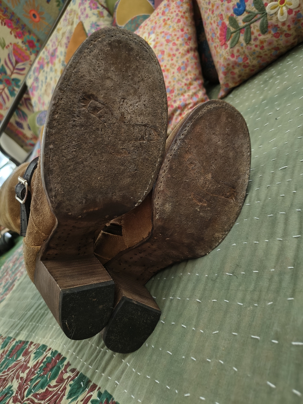 Freebird by Steven Brown Suede Knee Boots with Strap Accent - Picture 3 of 3